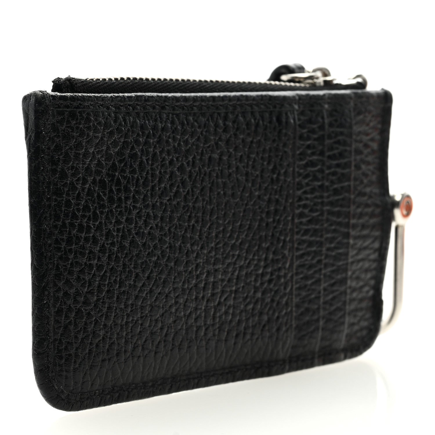 Gucci Dollar Calfskin Enamel Monochrome GG Marmont Key Case Card Holder Black 3 of 6