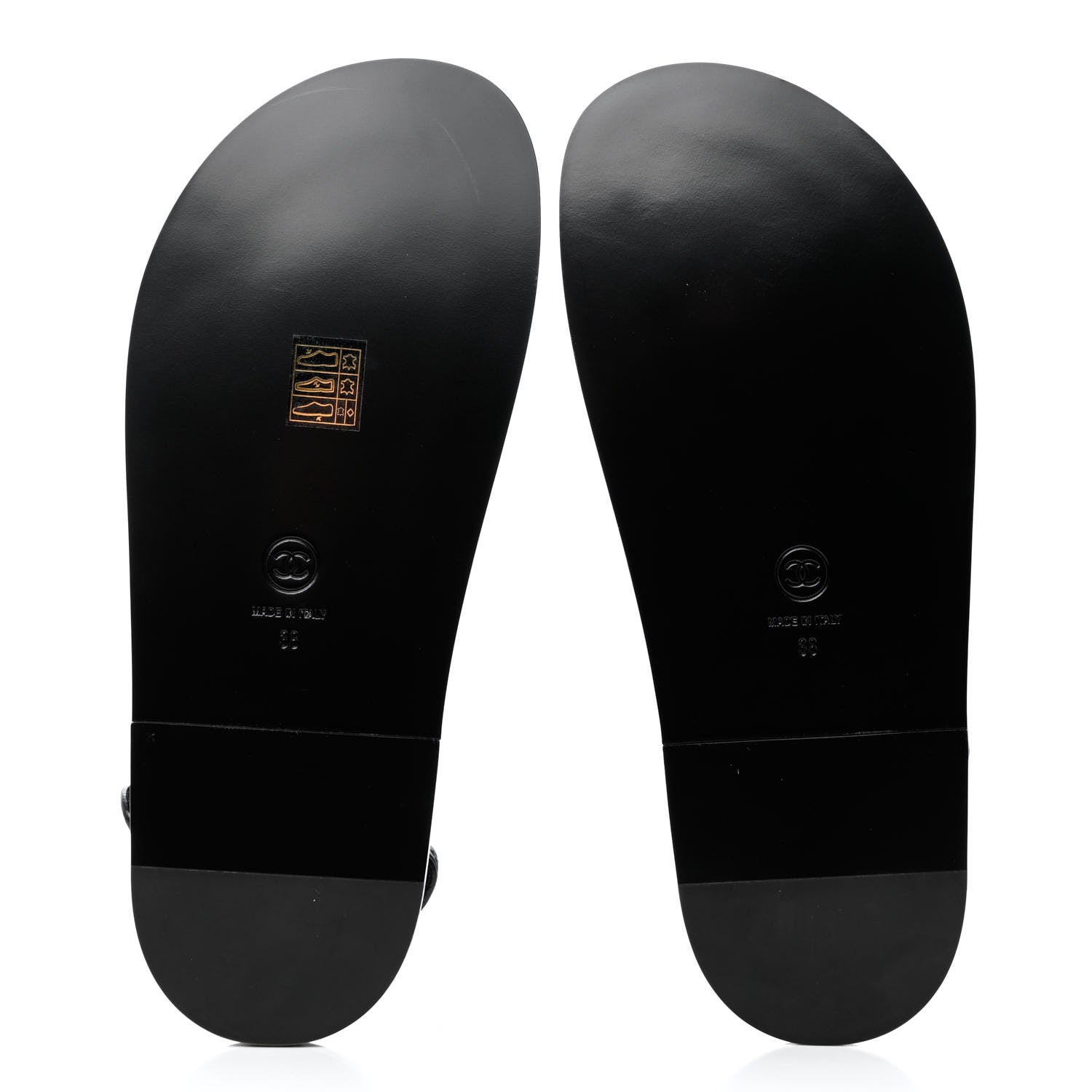 Chanel Grained Calfskin Velcro Dad Sandals 38 Black 5 of 9
