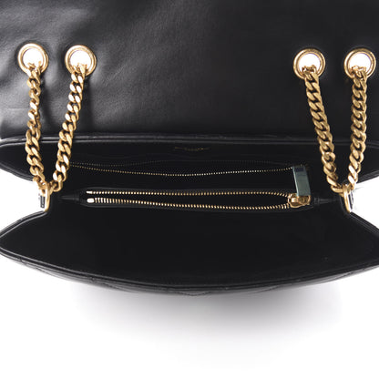 Saint Laurent Calfskin Y Quilted Monogram Medium Loulou Chain Satchel Black 5 of 11