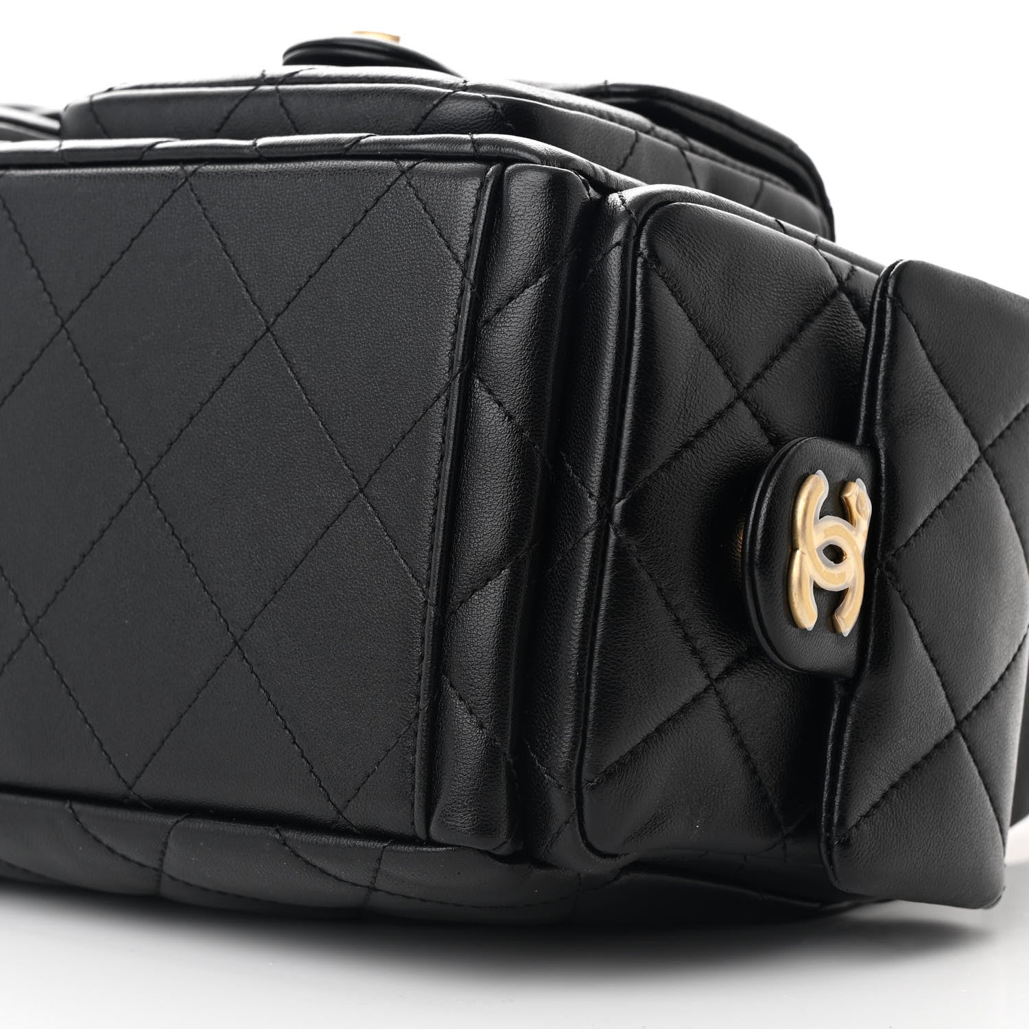 Chanel Shiny Lambskin Quilted Trendy Pockets Hobo Black 10 of 10