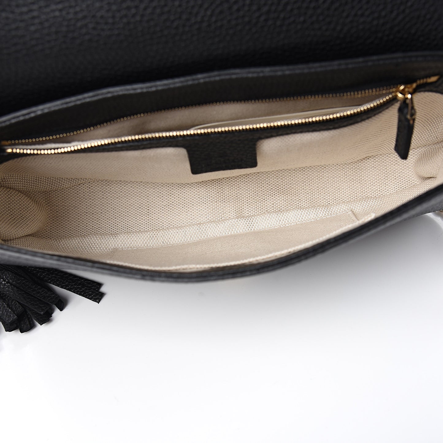 Pebbled Calfskin Medium Soho Flap Crossbody Black