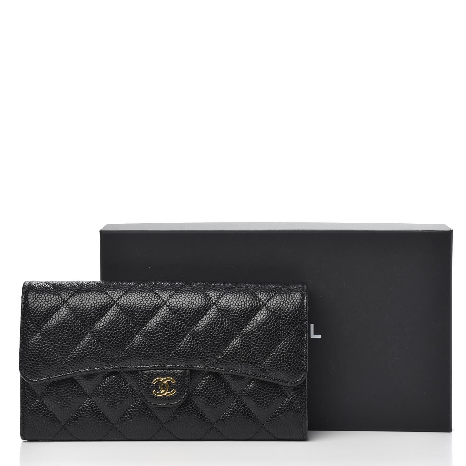 Chanel Caviar Quilted Large Gusset Flap Wallet Black 9 of 9