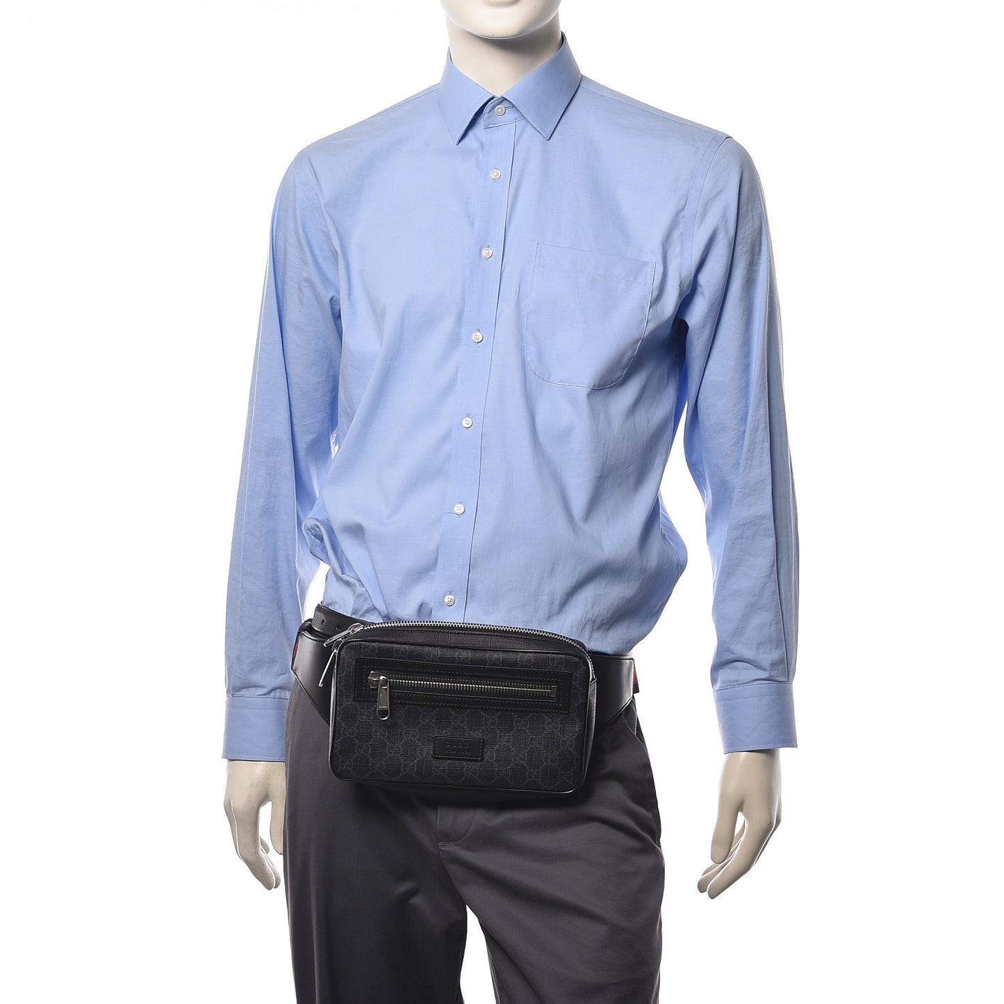 Soft GG Supreme Monogram Web Belt Bag Black Grey