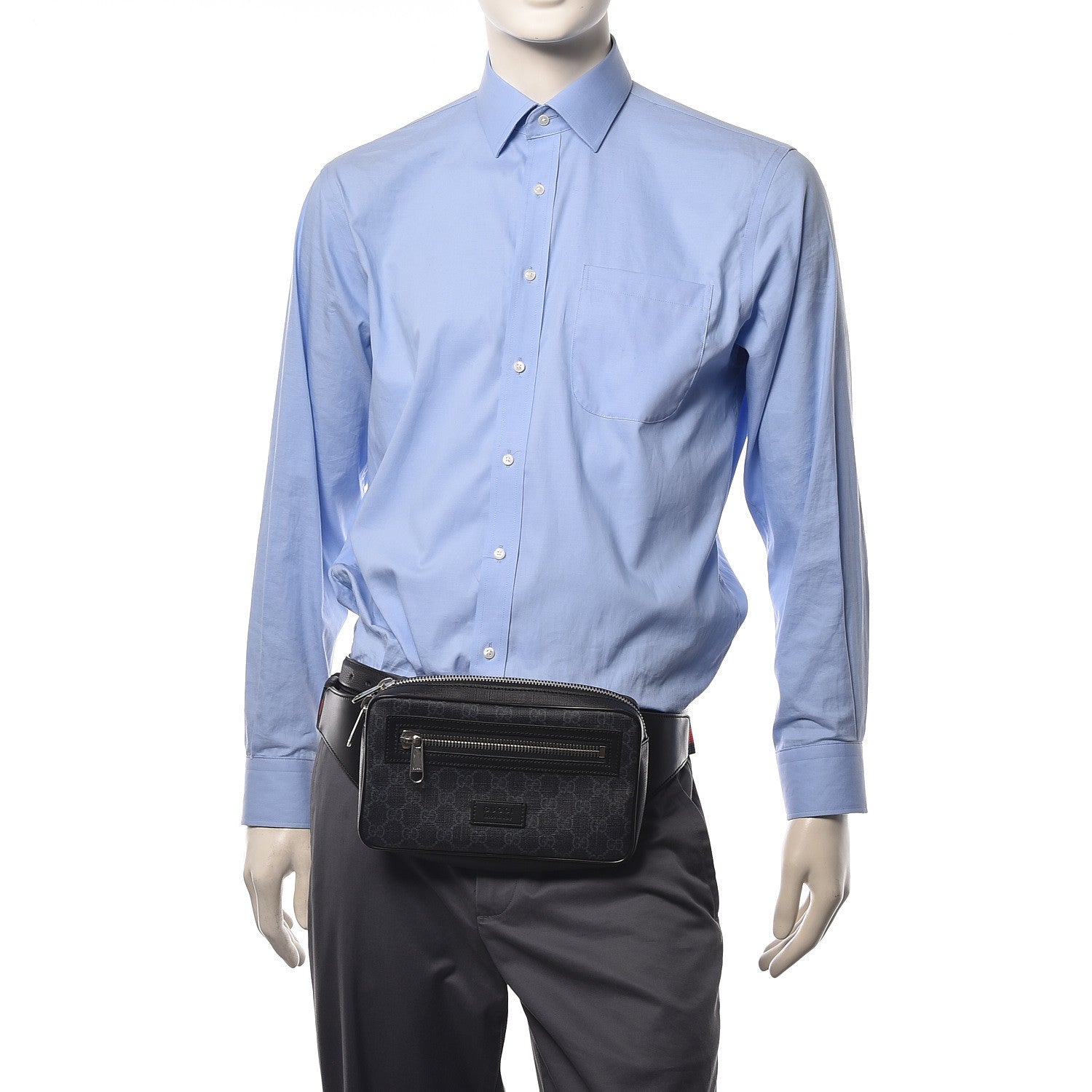 Gucci Soft GG Supreme Monogram Web Belt Bag Black Grey 2 of 9