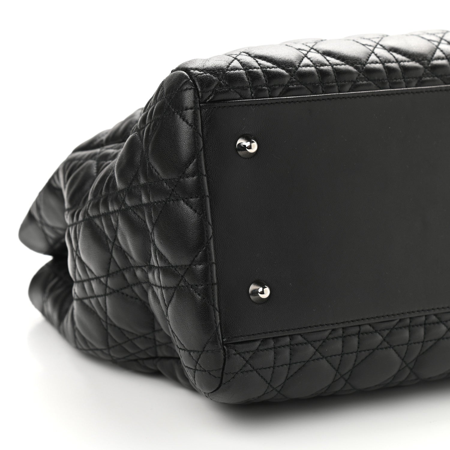 Christian Dior Lambskin Cannage Large Dior Soft Shopping Tote Black 8 of 9