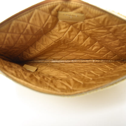 Chanel Woven Straw Raffia Large Deauville Pouch Light Yellow 5 of 8