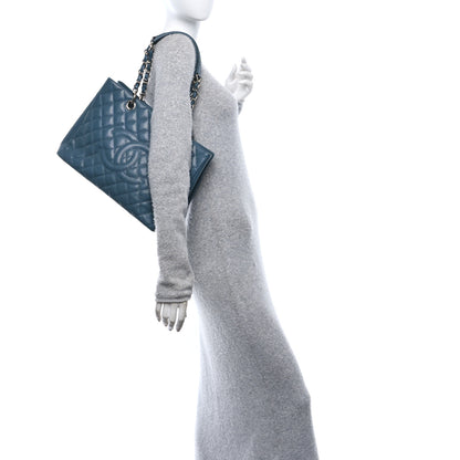 Chanel Caviar Quilted Grand Shopping Tote GST Dark Blue 2 of 10