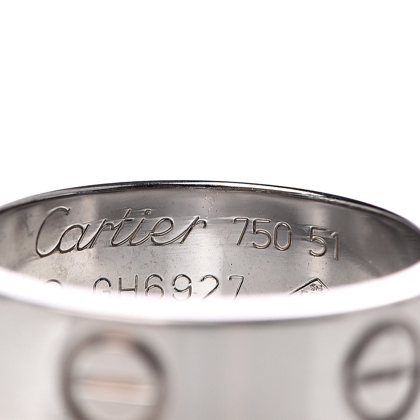 18K White Gold 5.5mm LOVE Ring 51 5.75