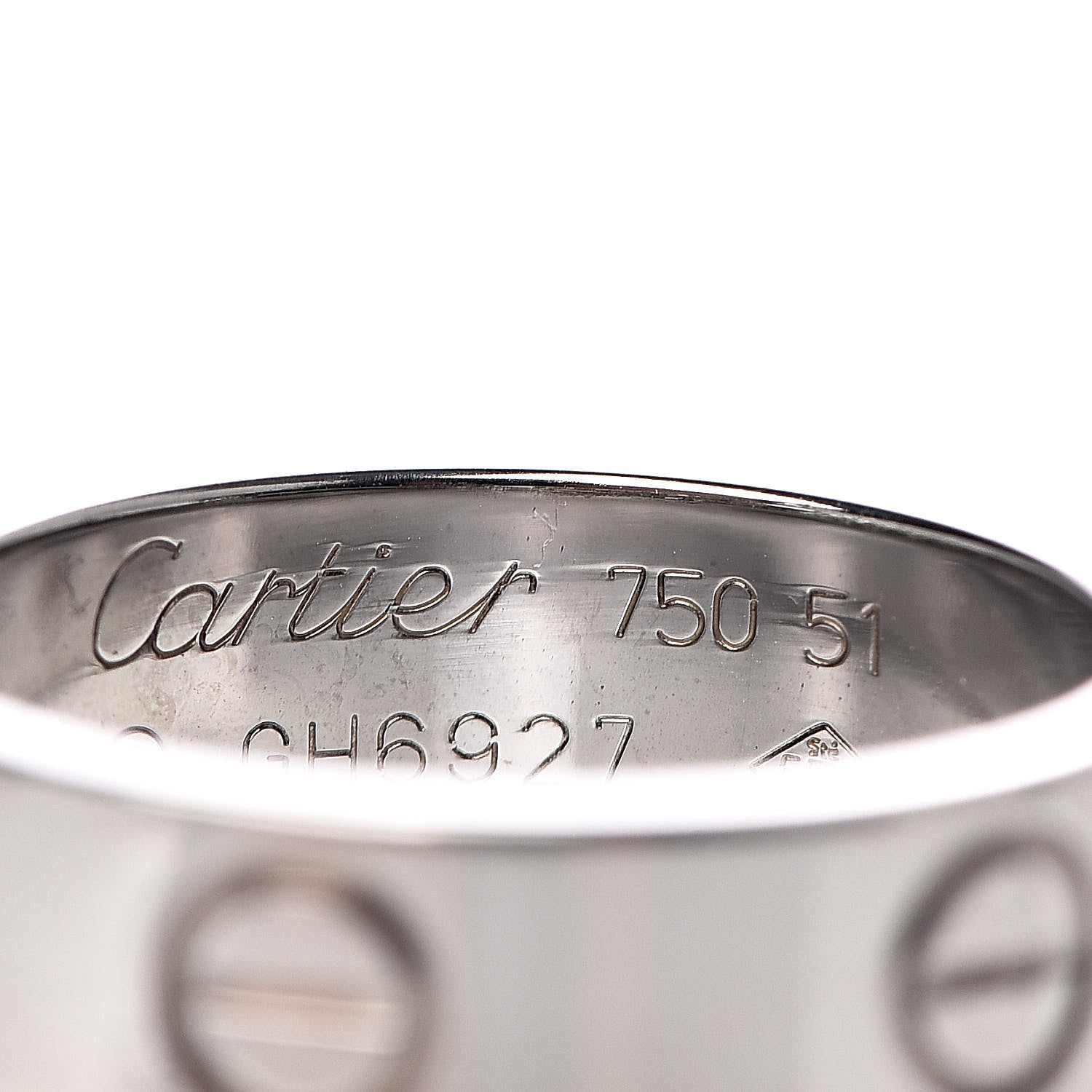 Cartier 18K White Gold 5.5mm LOVE Ring 51 5.75 4 of 4