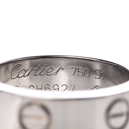 Cartier 18K White Gold 5.5mm LOVE Ring 51 5.75 4 of 4