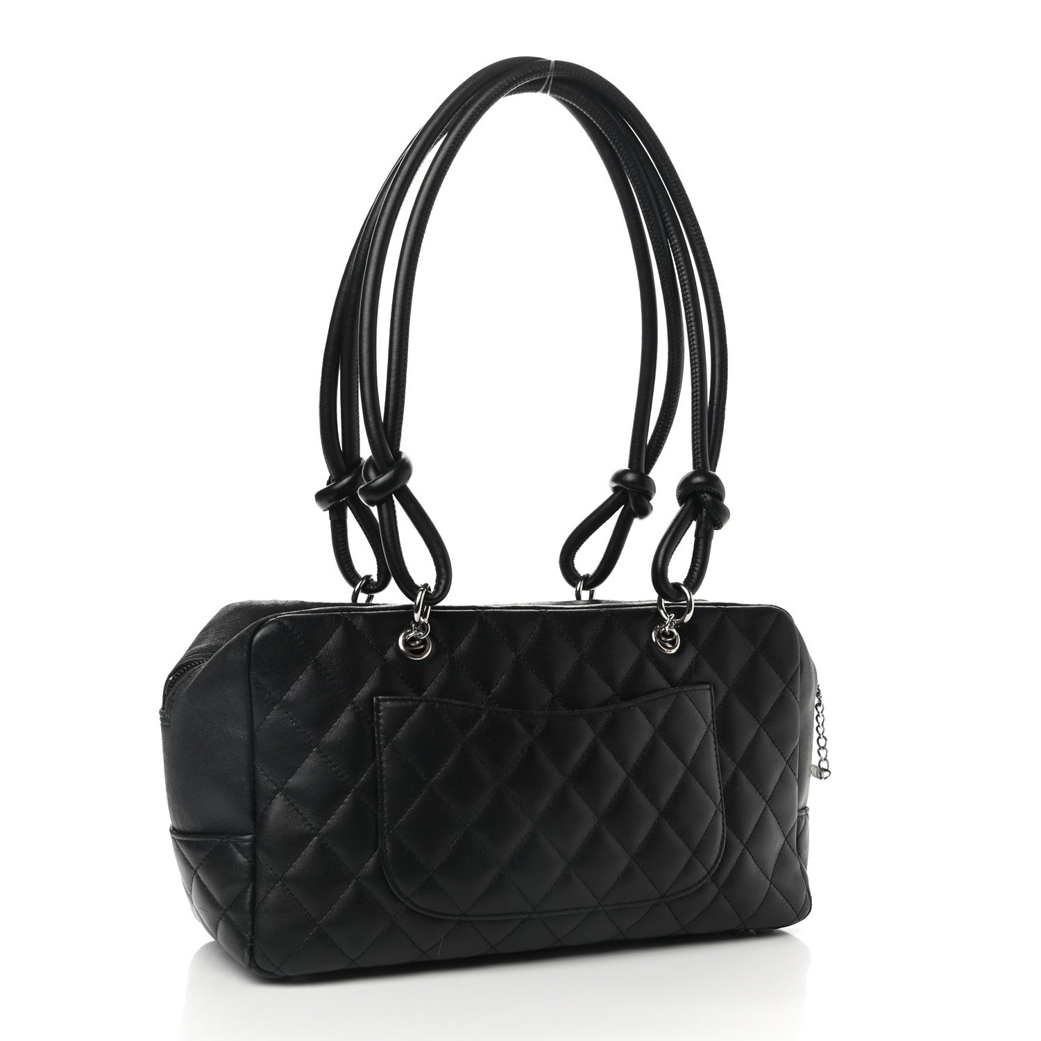 Chanel Calfskin Quilted Large Cambon Bowler Black White 3 of 11