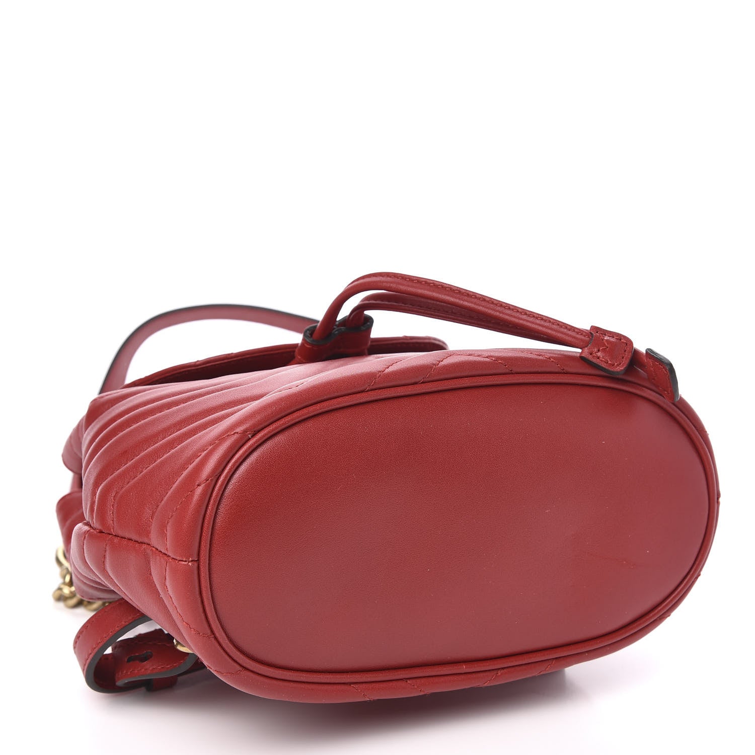 Gucci Calfskin Matelasse GG Marmont Flap Backpack Hibiscus Red 3 of 9