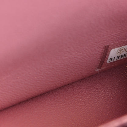 Chanel Iridescent Lambskin Quilted Mini Top Handle Rectangular Flap Pink 5 of 5