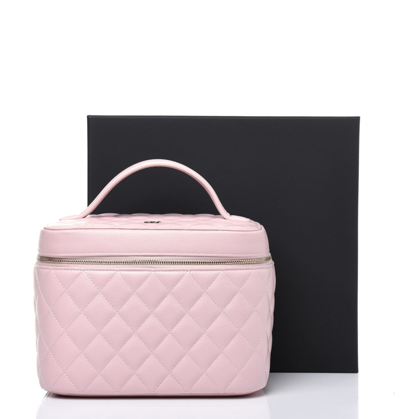 Caviar Quilted Large Vanity Pouch Light Pink