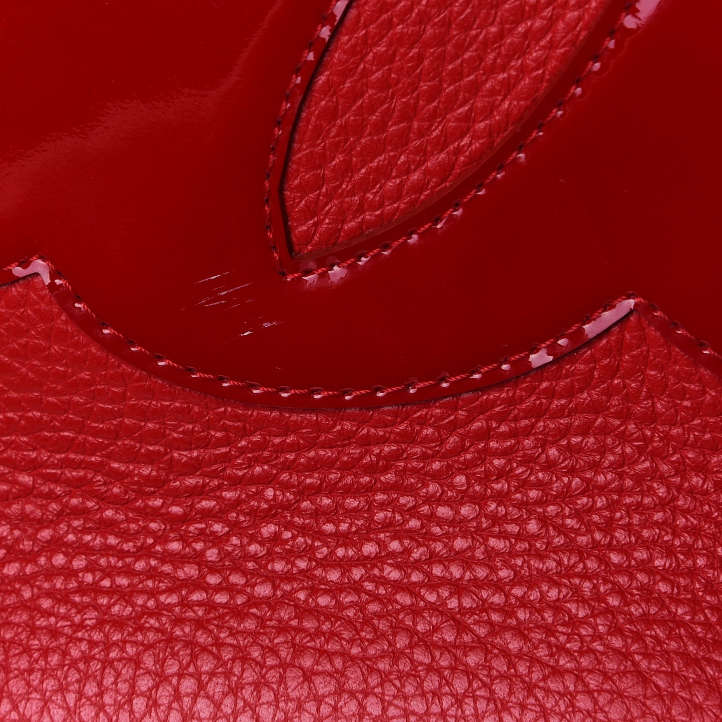 Calfskin Patent Logo Spikes East West Cabata Tote Red