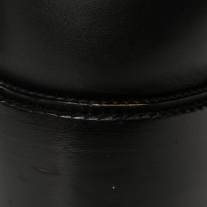 Chanel Shiny Calfskin Lace Up Combat Boots 38 Black 15 of 16