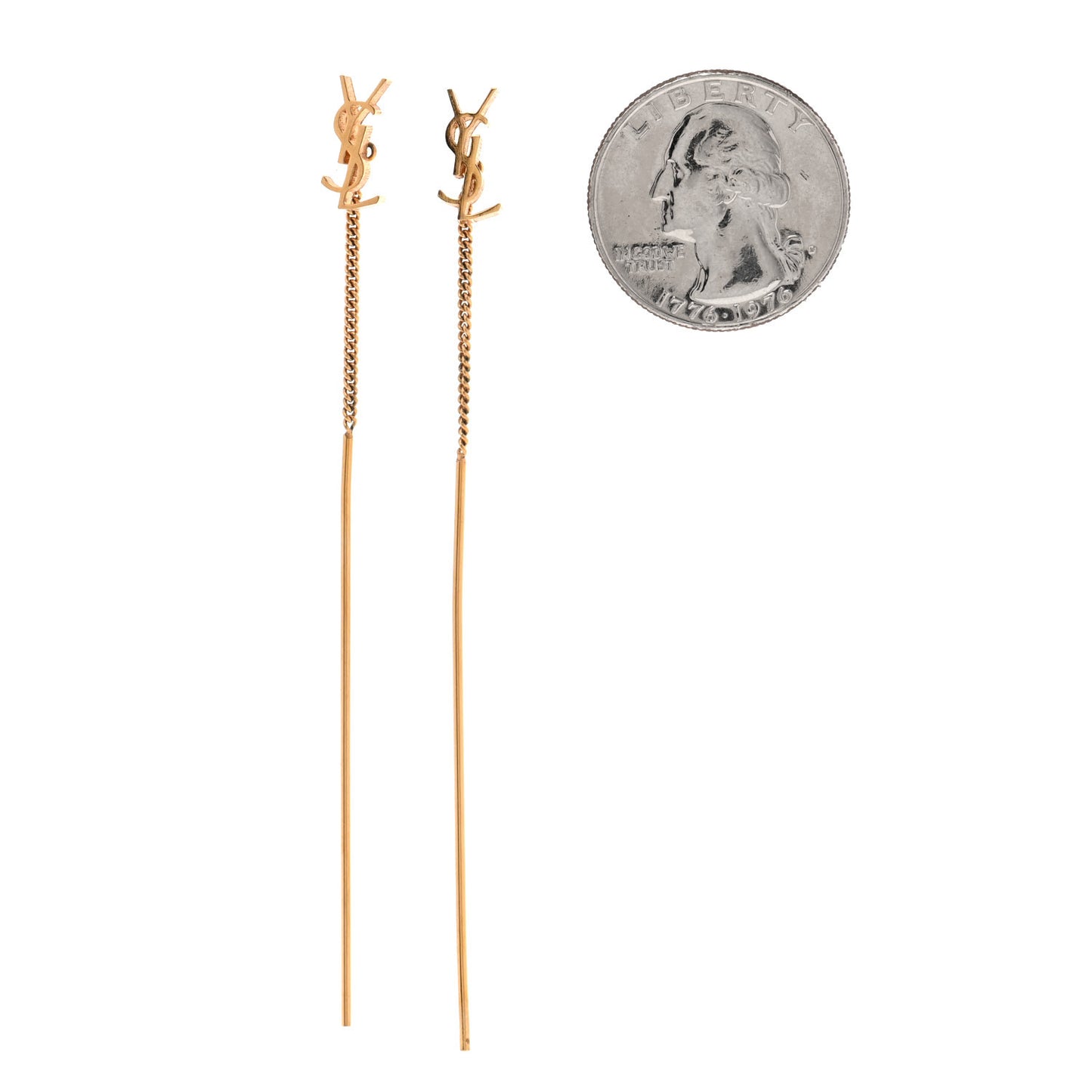 Metal Opyum Threader Earrings Gold