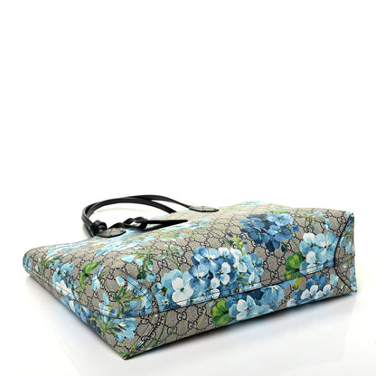Gucci GG Supreme Monogram Blooms Medium Reversible Tote Beige Blue Navy 6 of 16