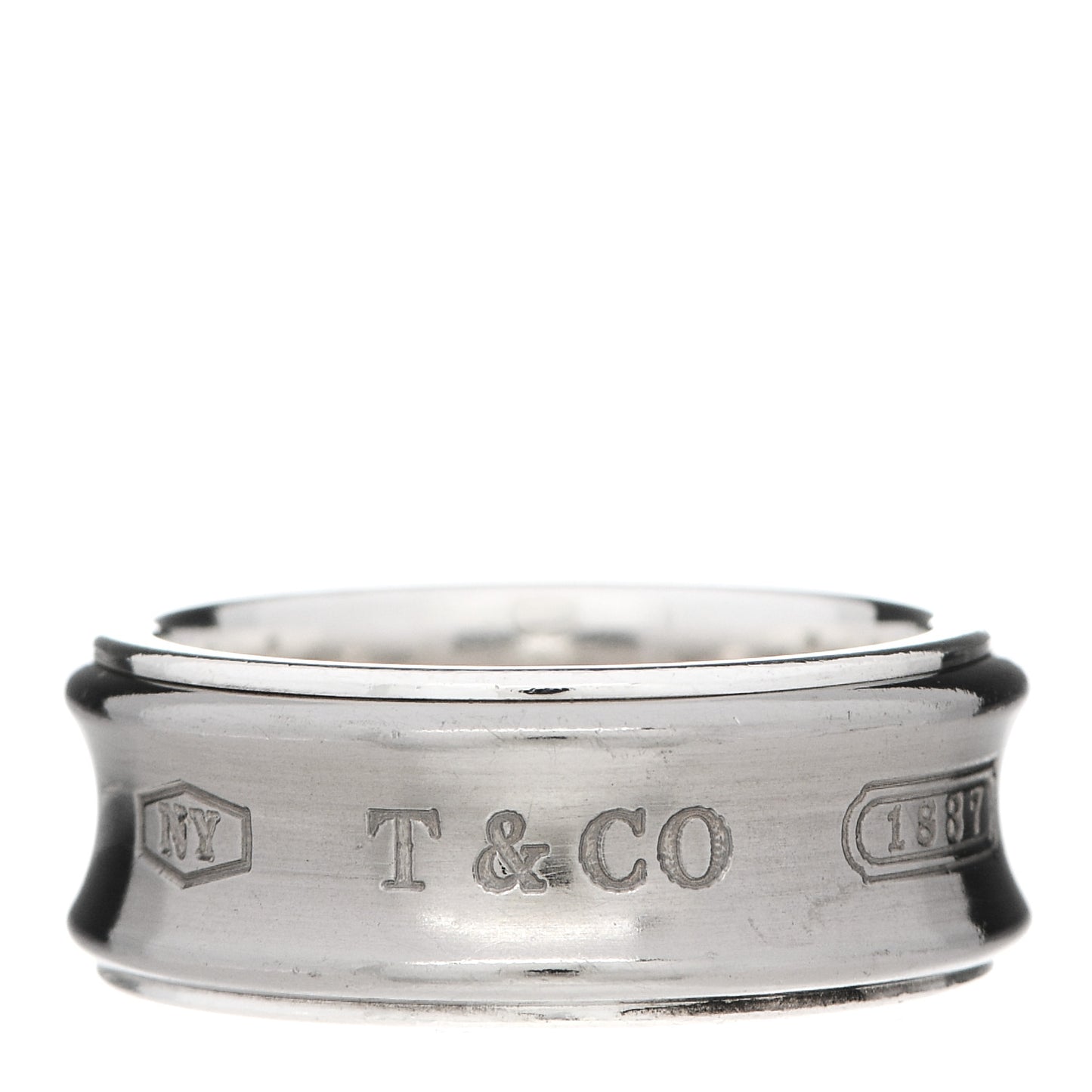 Sterling Silver Titanium 1837 Band Ring 55 7.25