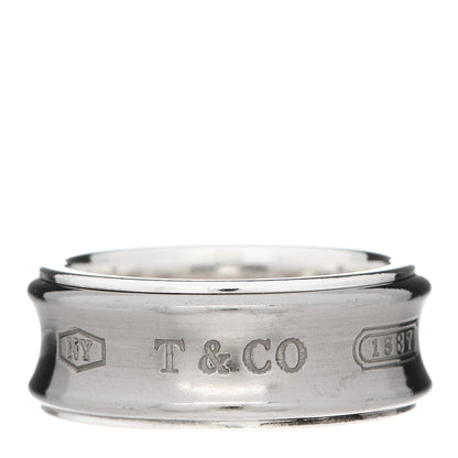 Tiffany Sterling Silver Titanium 1837 Band Ring 55 7.25 1 of 5