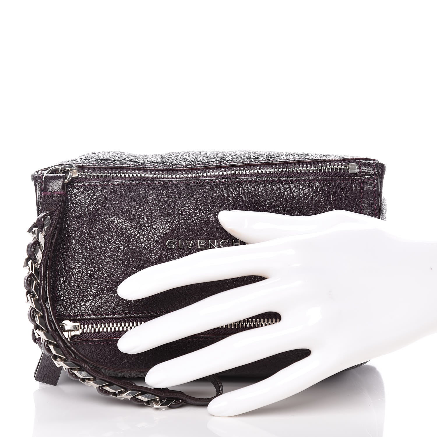 Givenchy Sugar Goatskin Pandora Wristlet Dark Purple 2 of 10