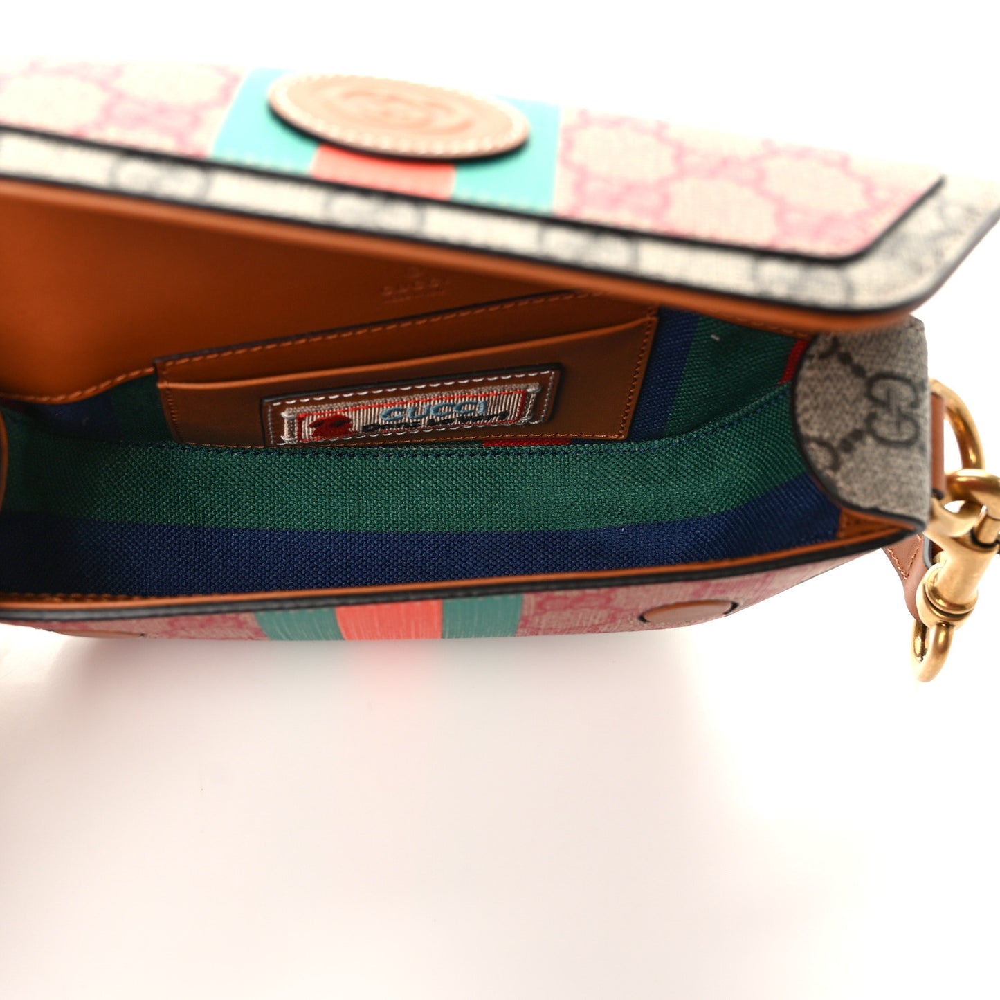 X DANS LE VERT GG Supreme Monogram Cuoio Web Mini Retro Interlocking G Top Handle Beige Rosso Ebony Harness Brown
