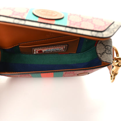 Gucci X DANS LE VERT GG Supreme Monogram Cuoio Web Mini Retro Interlocking G Top Handle Beige Rosso Ebony Harness Brown 5 of 12