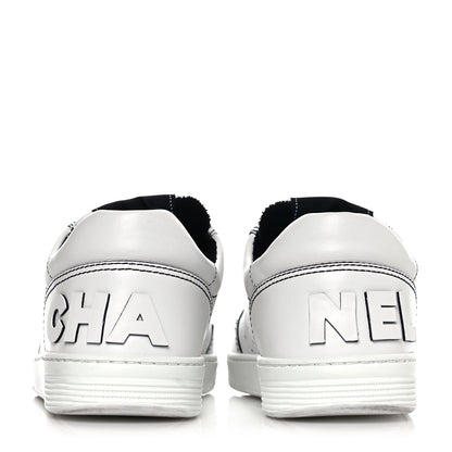 Chanel Calfskin Womens Logo Sneakers 41 White Black 8 of 12