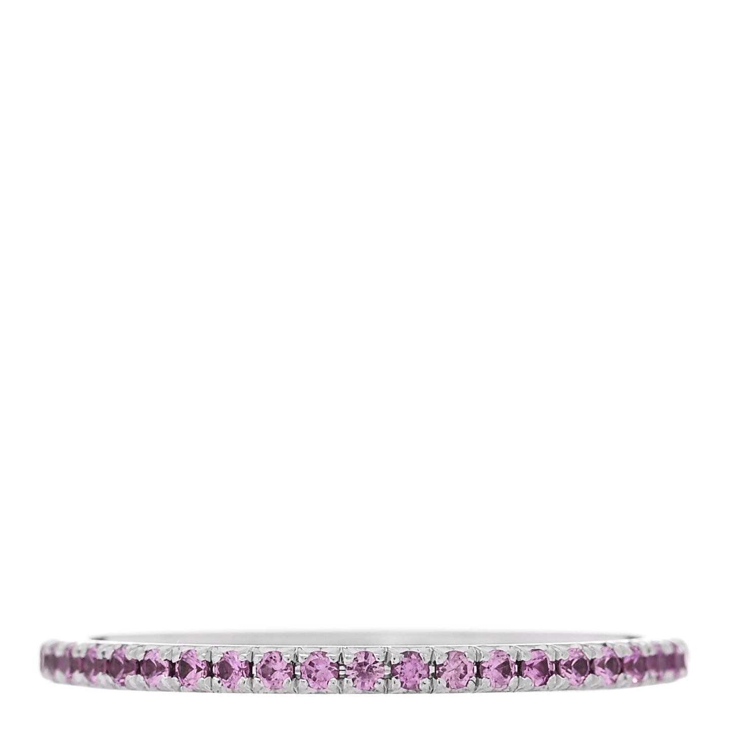 18K White Gold Pink Sapphire Metro Ring 56 7.5