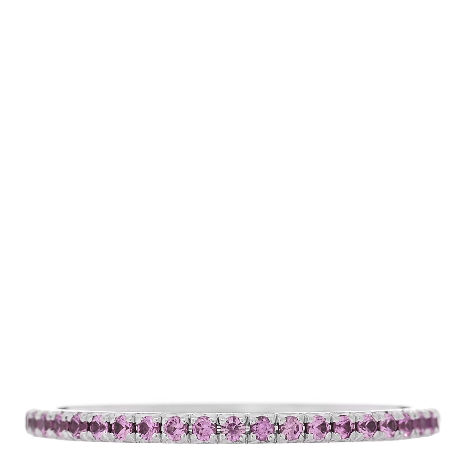 Tiffany 18K White Gold Pink Sapphire Metro Ring 56 7.5 3 of 5