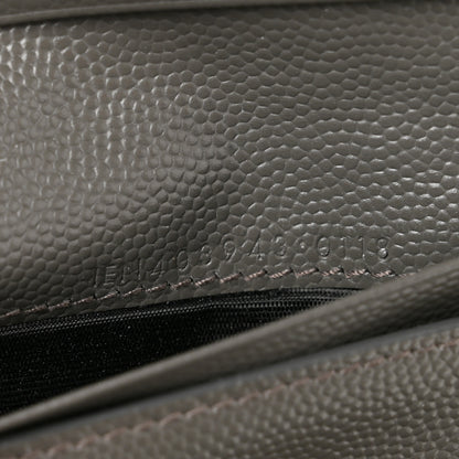 Saint Laurent Grain De Poudre Matelasse Chevron Monogram Compact Tri Fold Wallet Coffee 7 of 12