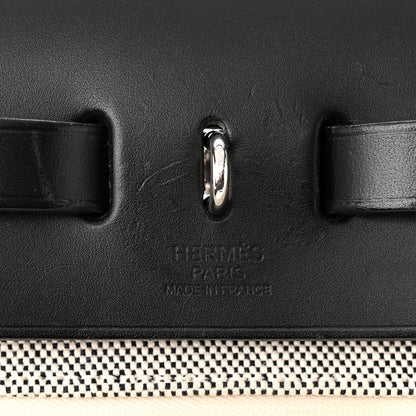 Hermes Vache Hunter Criss Viking Herbag Zip Retourne 31 PM Ecru Black 7 of 13