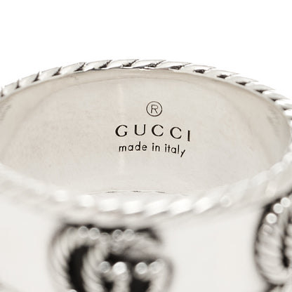 Gucci Sterling Silver Torchon GG Marmont Ring 57 8 5 of 7