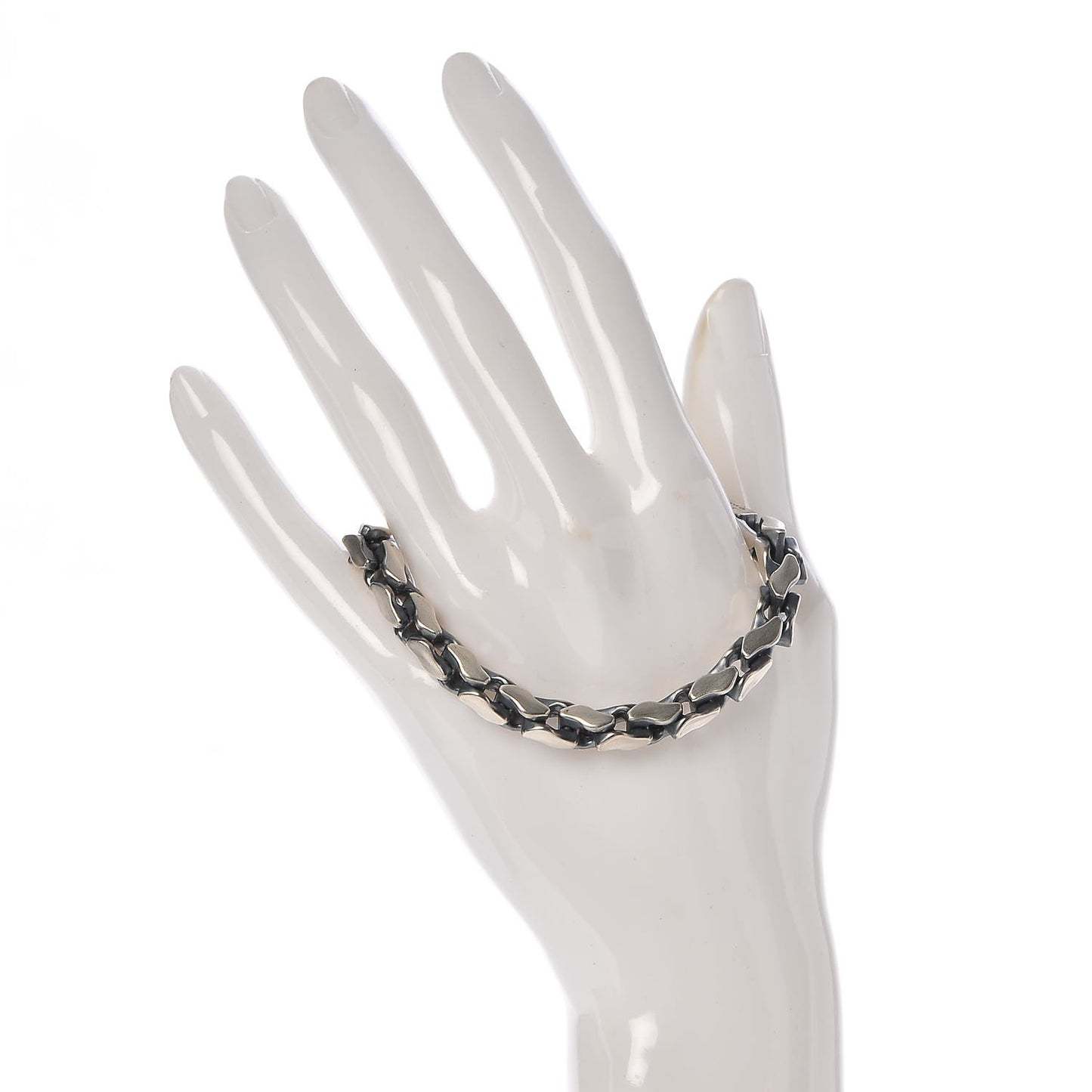 Sterling Silver 7.5mm Fluted Chain Mens Bracelet