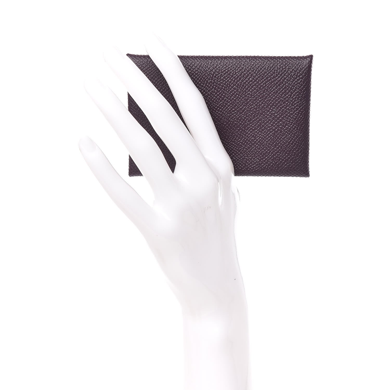 Hermes Epsom Calvi Card Case Raisin 2 of 8