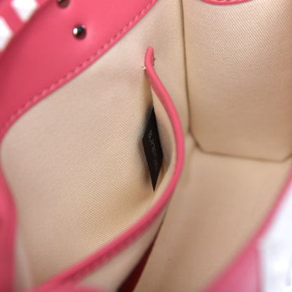 Valentino Garavani Vitello Colorblock Medium Free Rockstud Flip Lock Crossbody Bag Shadow Pink Optic White 7 of 9