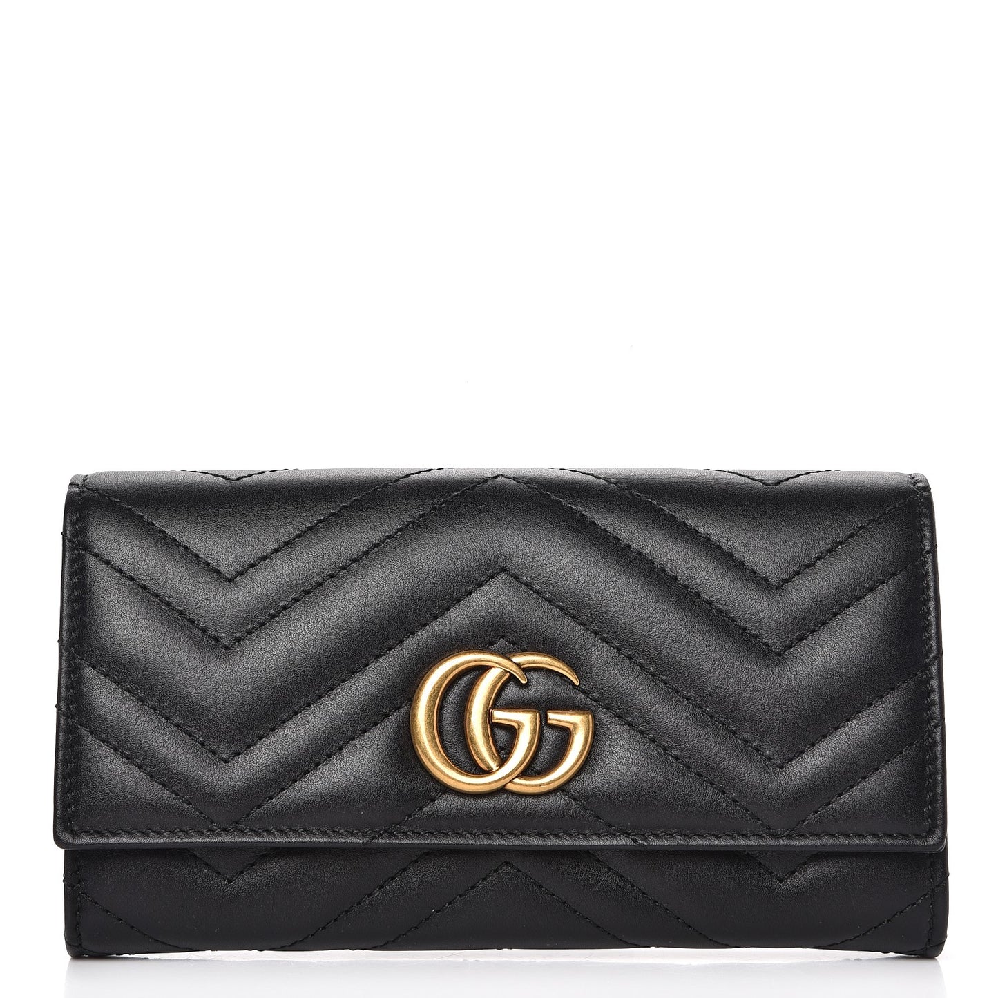 Calfskin Matelasse GG Marmont Continental Wallet Black