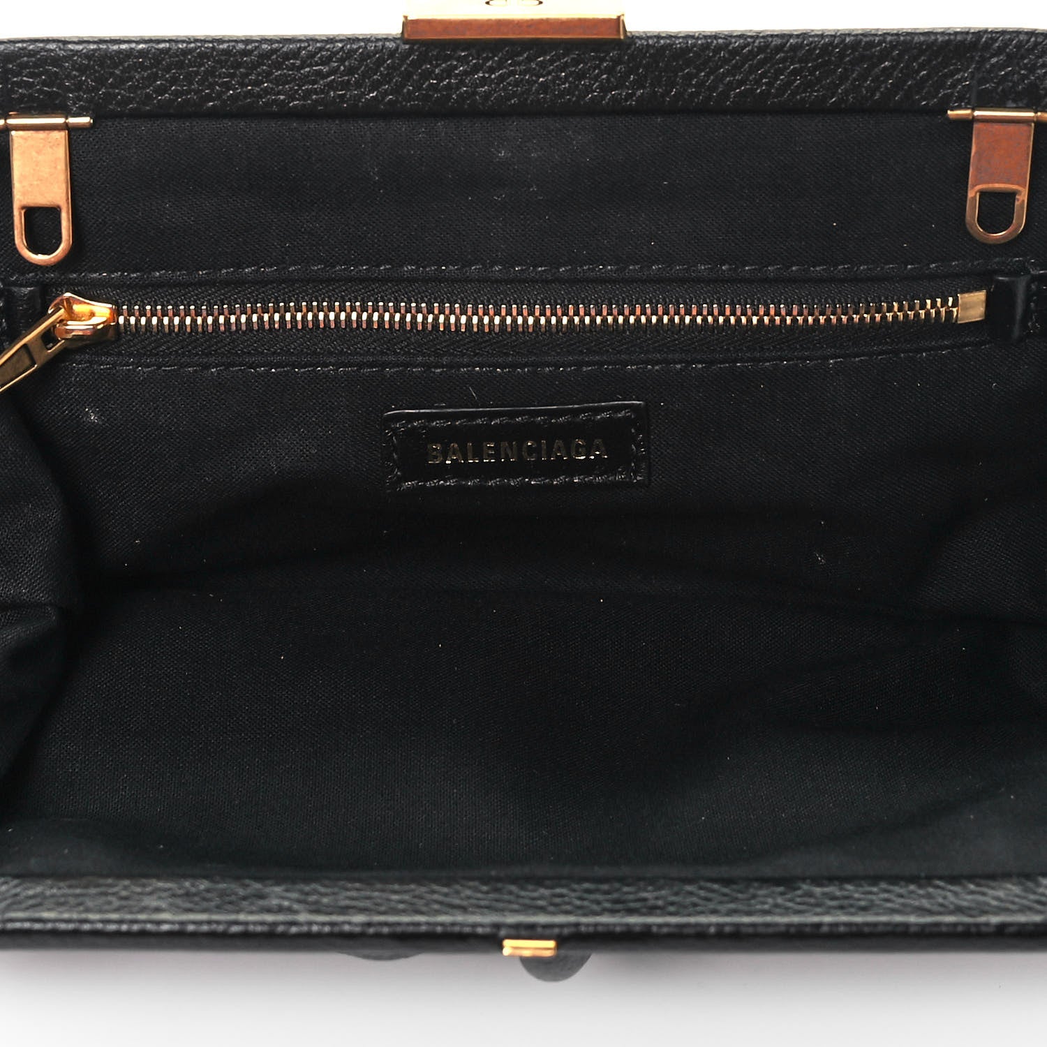 Balenciaga Grained Calfskin Logo Cloud Clutch XS Black 5 of 10