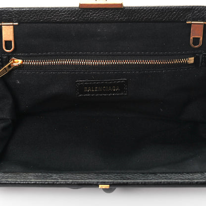 Balenciaga Grained Calfskin Logo Cloud Clutch XS Black 5 of 10