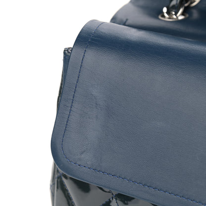 Chanel Patent Quilted Maxi Double Flap Blue 12 of 14