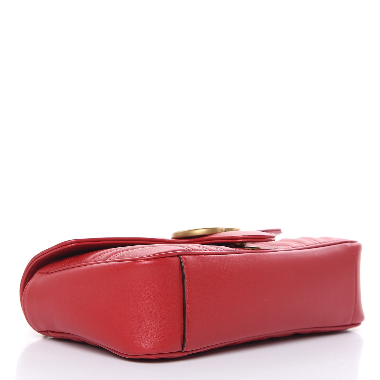 Calfskin Matelasse Small GG Marmont Shoulder Bag Hibiscus Red
