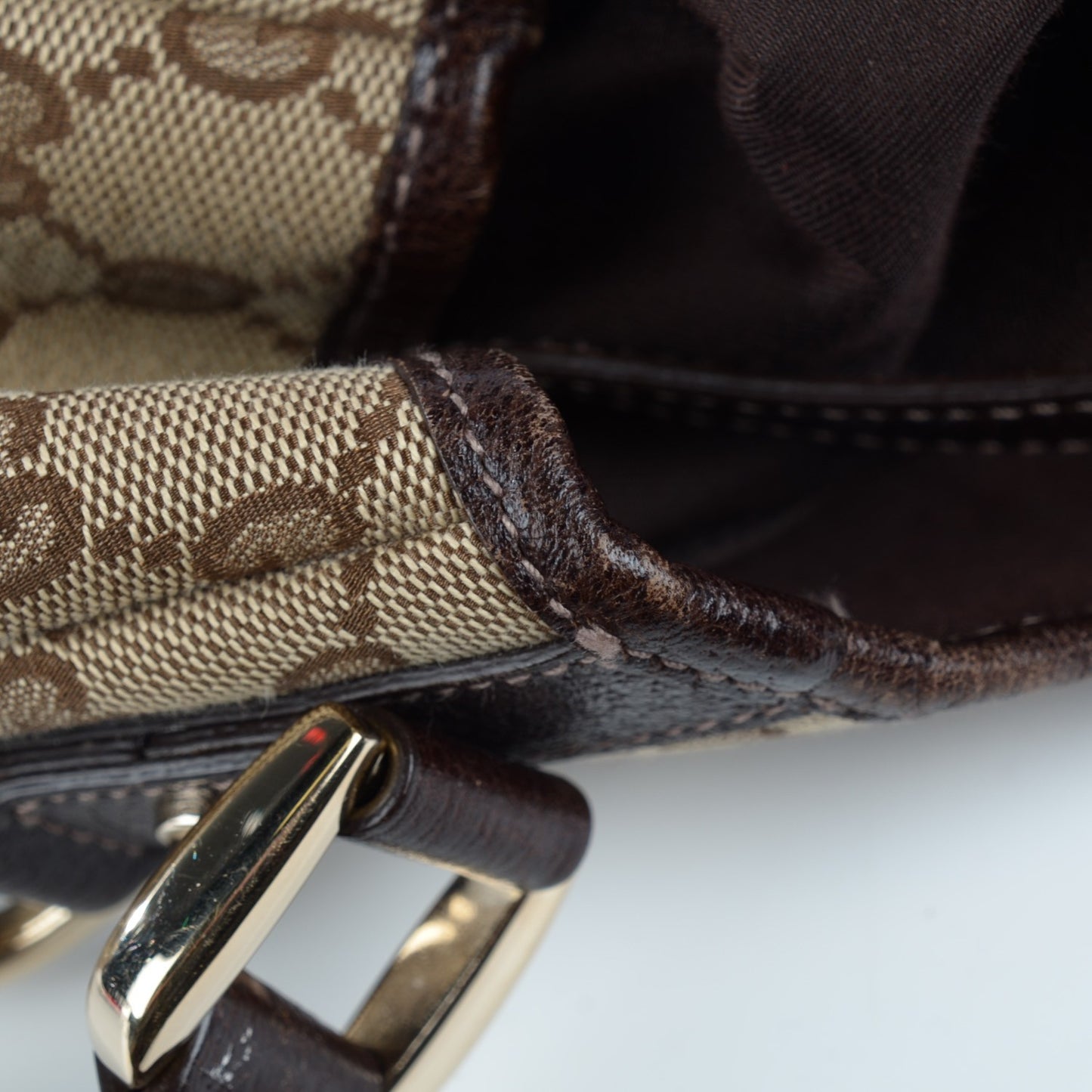 Monogram Medium Abbey Shoulder Bag Dark Brown