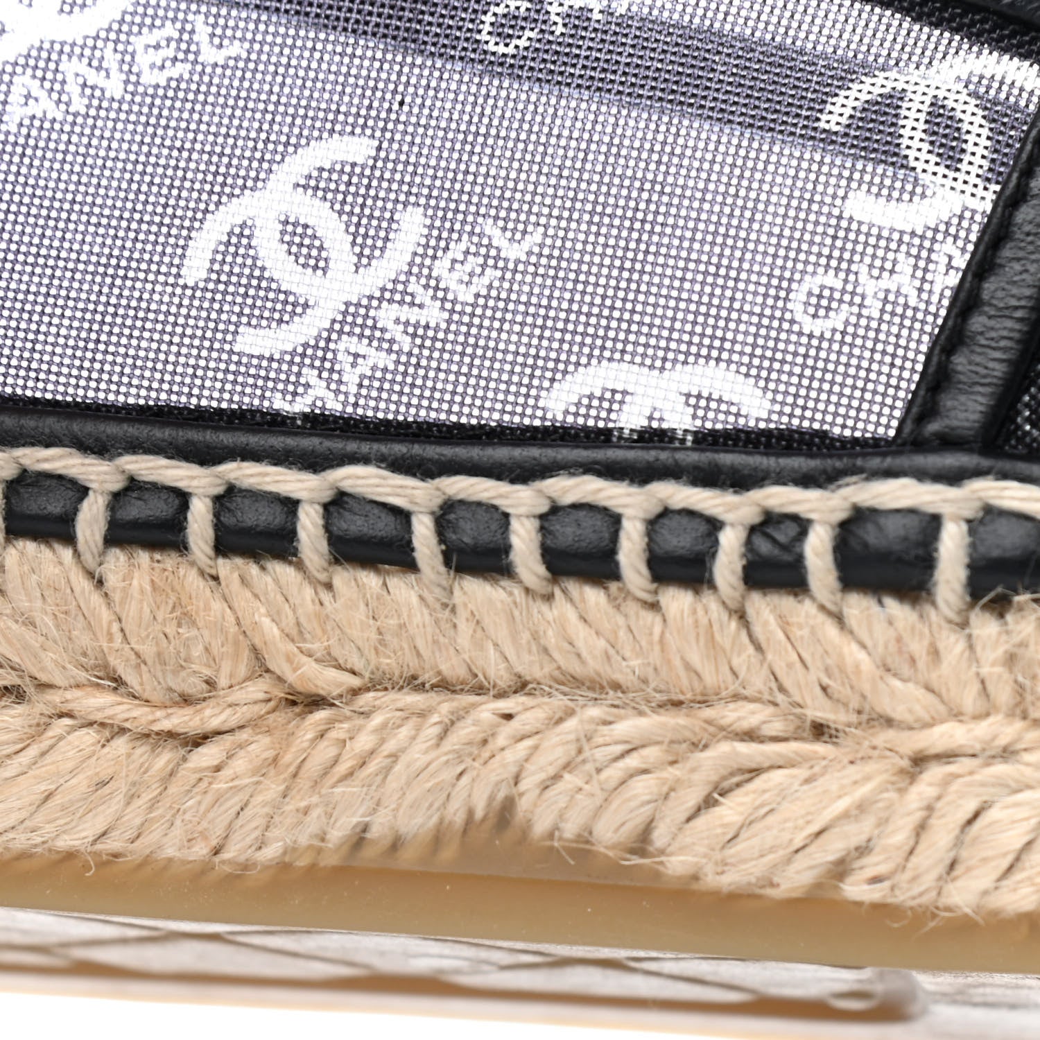 Chanel Mesh Grosgrain CC Espadrilles 40 Black White 5 of 5