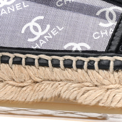 Chanel Mesh Grosgrain CC Espadrilles 40 Black White 5 of 5