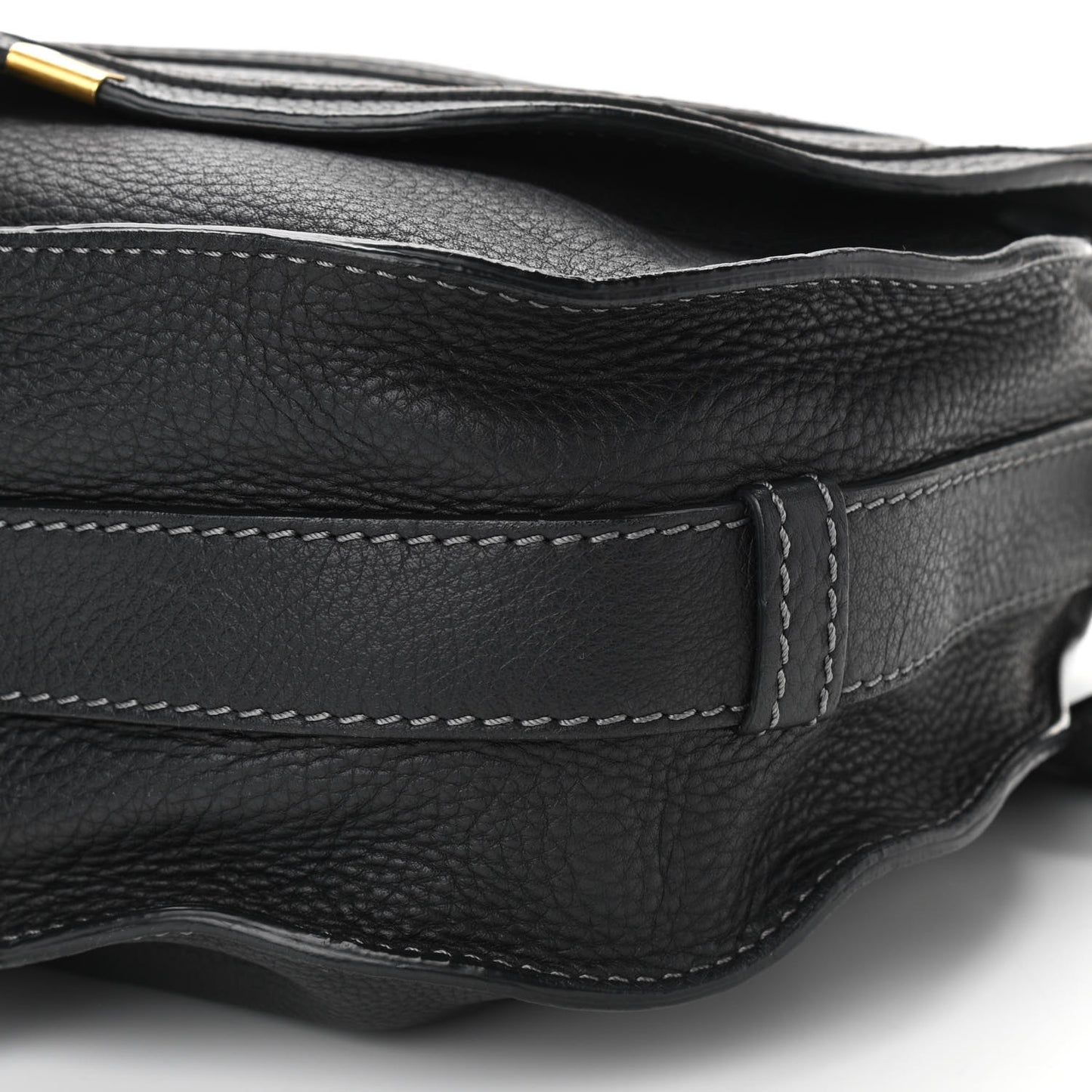 Calfskin Medium Marcie Round Crossbody Bag Black