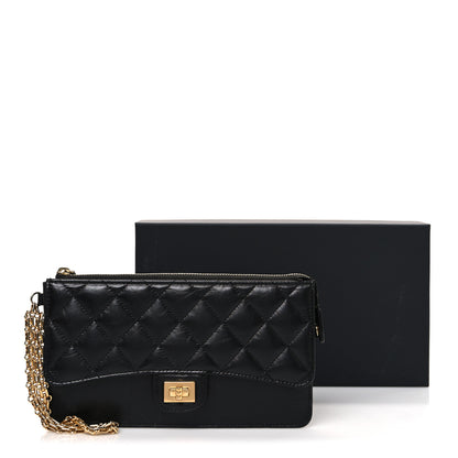 Chanel Aged Calfskin Quilted 2.55 Reissue Pouch With Chain Handle Black 8 of 8