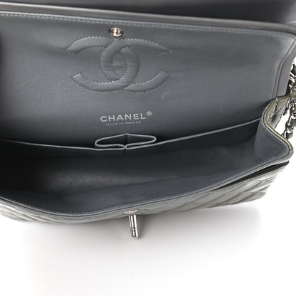 Chanel Patent Calfskin Quilted Medium Double Flap Grey 6 of 11