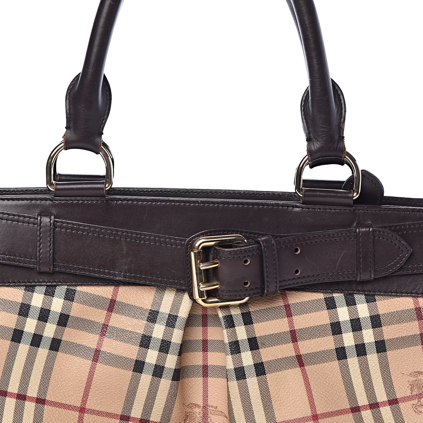 Haymarket Check Buckle Shoulder Bag Chocolate