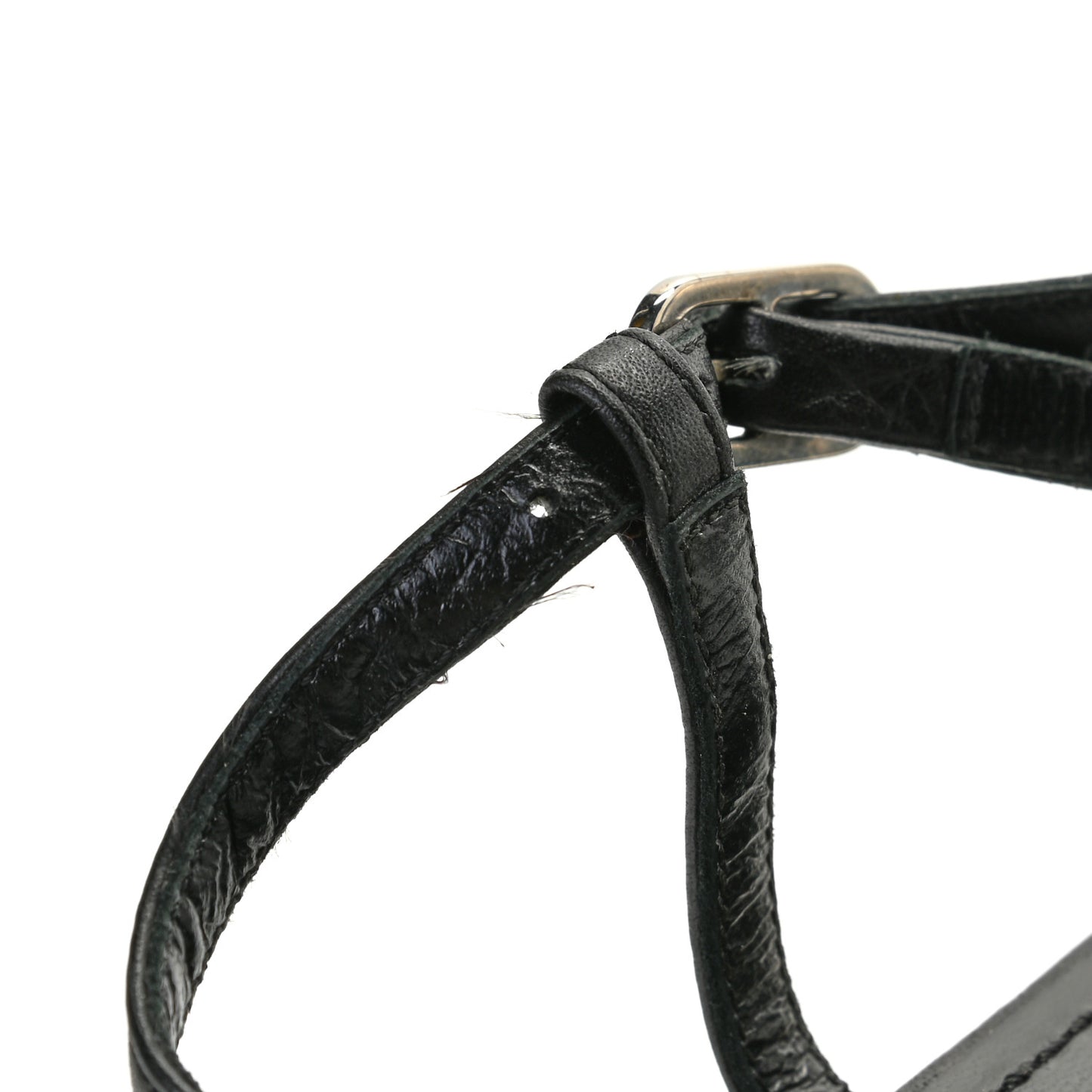 Lambskin CC Thong Sandals 41 Black