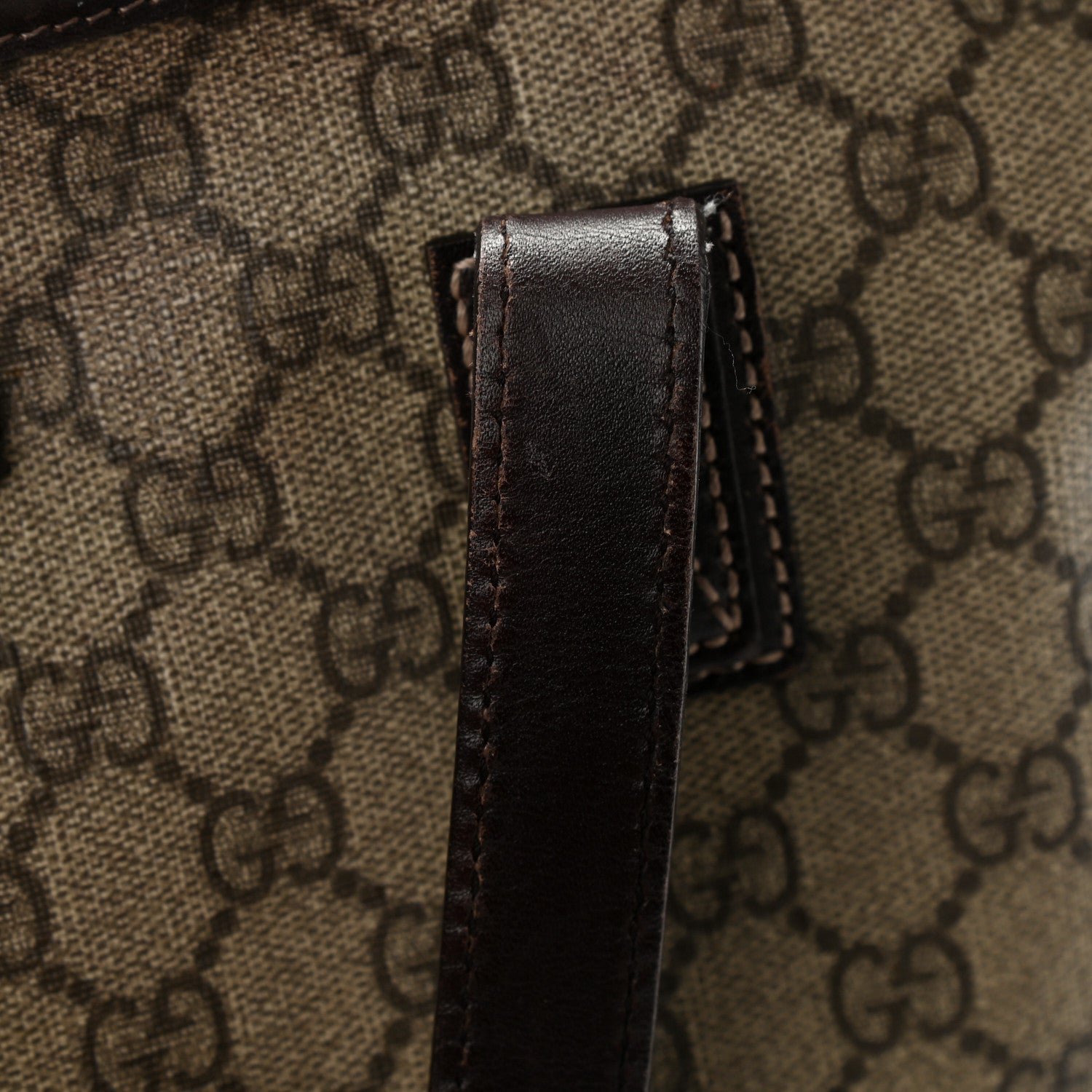 Gucci GG Supreme Monogram Medium Zippered Shopping Tote Dark Brown 6 of 14